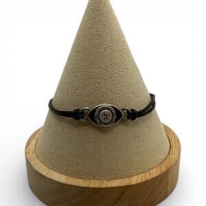 Michal Golan Artisan Evil Eye Cord Bracelet – Swarovski Crystal & Silver